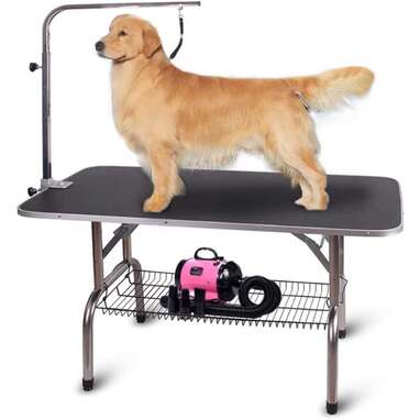 BestPet Large Adjustable Pet Dog Cat Grooming Table W/Arm&Noose