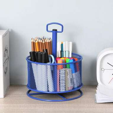 Buy POPRUN Mesh Desk Organizer with 2 Pencil Holders and 2 Sliding