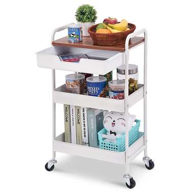 TOOLF 3-Tier Utility Rolling Cart