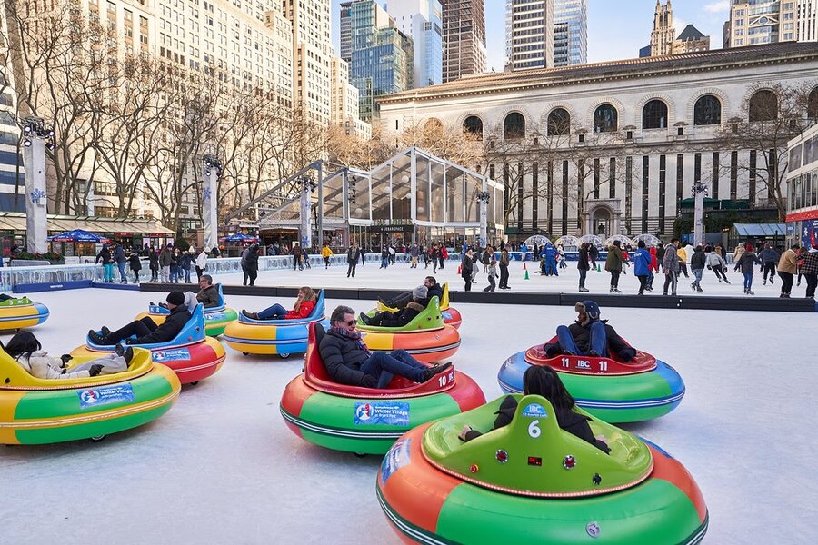 Bumper Cars Return to the Ice at Bryant Park’s Winter Village in NYC