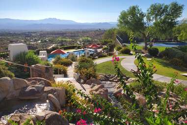 a resort overlooking mountains