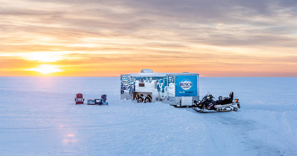 Busch Light Celebrates Ice Fishing With a Custom Ice Shanty