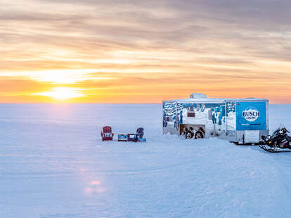 Busch Light Celebrates Ice Fishing With a Custom Ice Shanty