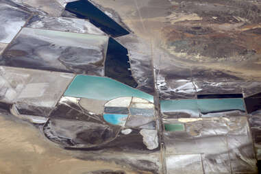 birds eye view of a lithium mine 