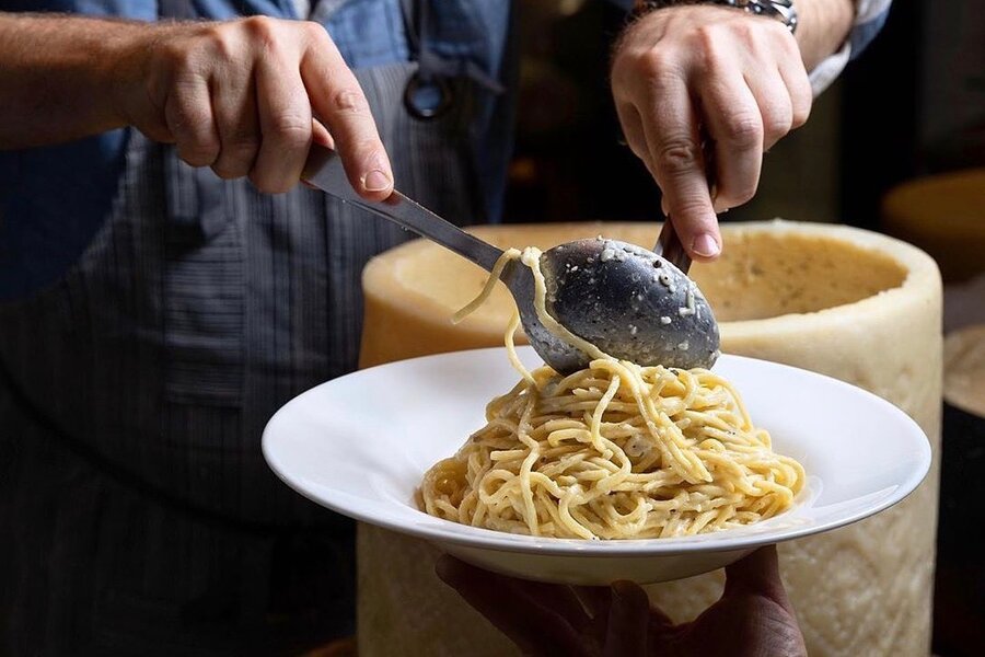 Cheese wheel pasta in Colorado