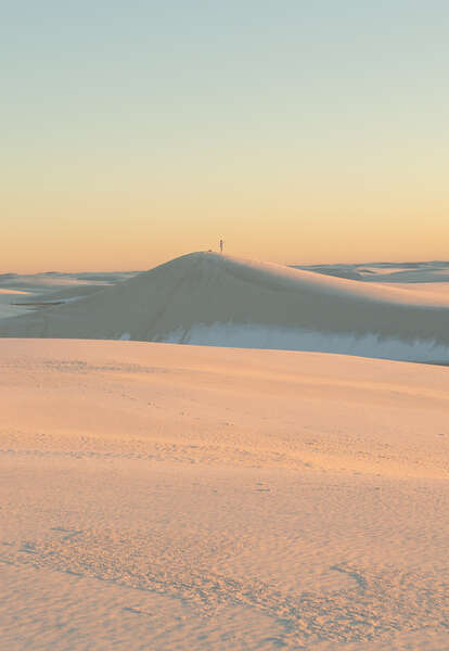 Beautiful scene of large space of dune sandy land, Sahara against