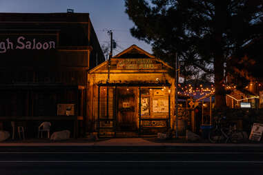 the Happy Burro restaurant, next to the Sourdough Saloon