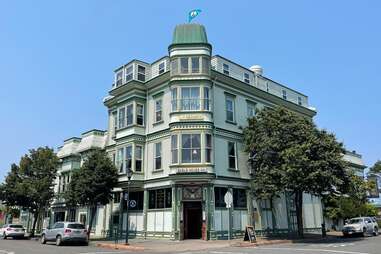 a hotel on a street corner