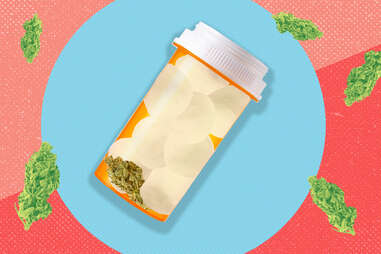pill bottle filled with cotton balls and weed how to sneak weed onto a plane