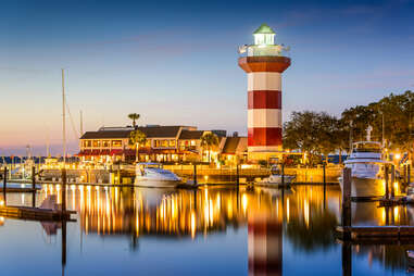 Hilton Head Lighthouse at Night 