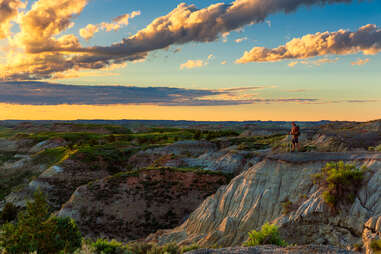 Looking out over the badlands of Theodore Roosevelt National Park, North Dakota