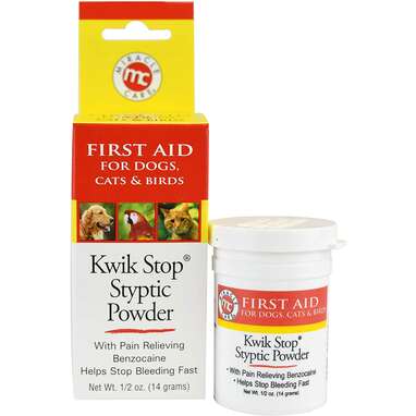 Styptic powder: Miracle Care Kwik Stop Styptic Powder, 0.5 Oz