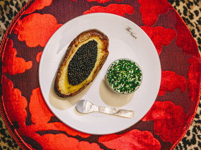 Kaspian Potato with Russian Osetra caviar and crème fraîche