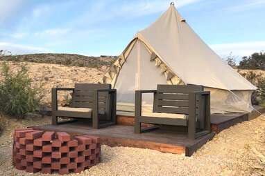 Fully furnished glamping tent