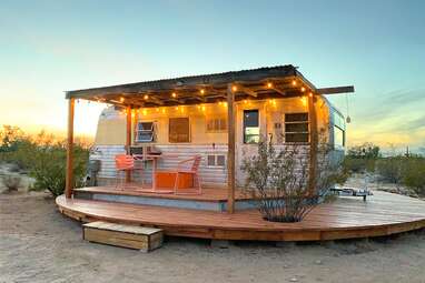 Groovy glamper in the Sonoran Desert
