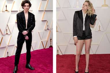 timothee chalamet and kristen stewart at the oscars