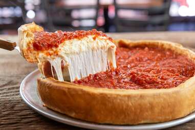 a deep dish pizza