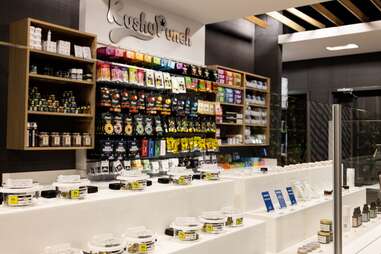 inside a modern weed dispensary