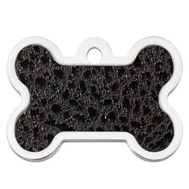 Quick-Tag Large Leather Look Bone Personalized Engraved Pet ID Tag