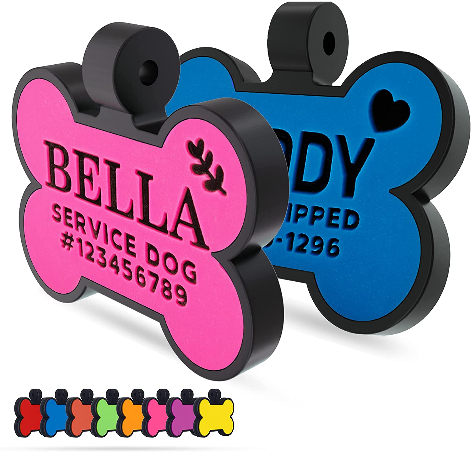 Scratch resistant dog outlet tags