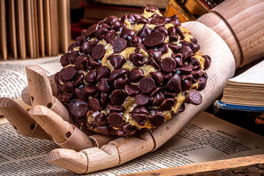 an enormous delicious chocolate chip cookie