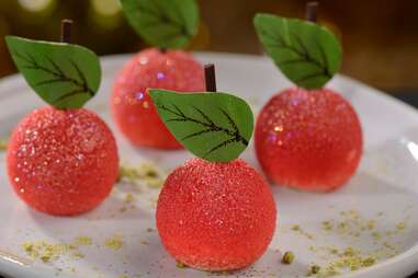 sugar-crusted candy red apples