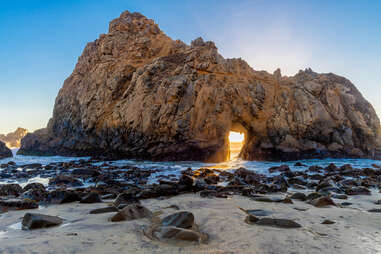 sunset at Pfeiffer Beach Keyhole Rock