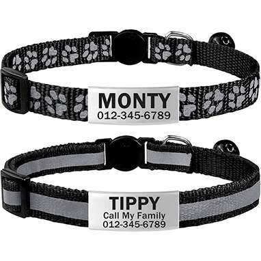 Best kitten collar with a stainless steel nametag: TagME 2 Pack Personalized Cat Collar