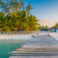 Wooden pier to Saona island