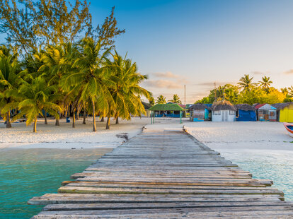 Wooden pier to Saona island