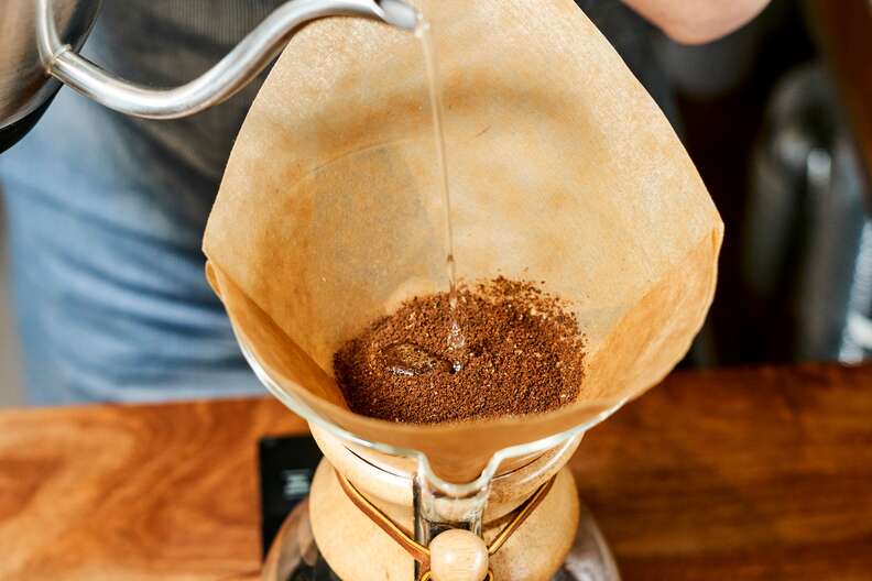 Coffee prepared in a chemex
