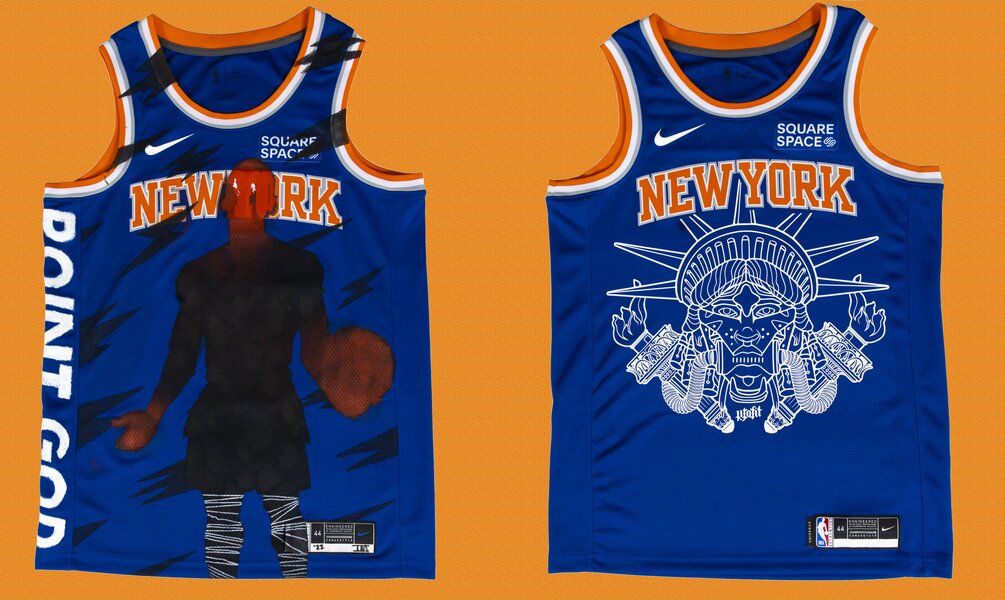 Here are the Knicks' new ad-affixed jerseys – Squarespace