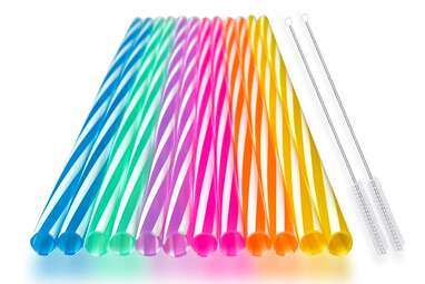 THE PHILADELPHIA GROUP 12 pc Set STRAWS & CLIPS Great For Parties *YOU CHOOSE* 