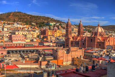 birds eye view of a colorful historic Mexican city