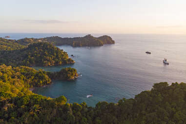 Aerial view of Costa Rica coastline