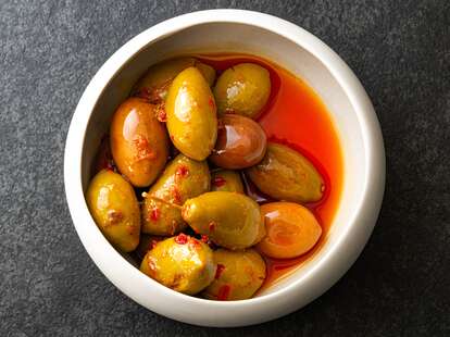 bowl of marinated olives