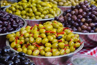 manzanilla olives at market
