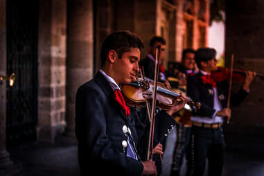 Mariachi band singing in Guadalajara, Mexico