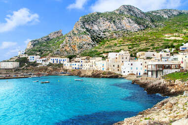 Boats in the bay of Levanzo Island, Sicily