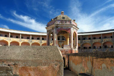 crumbling building of former prison fortress