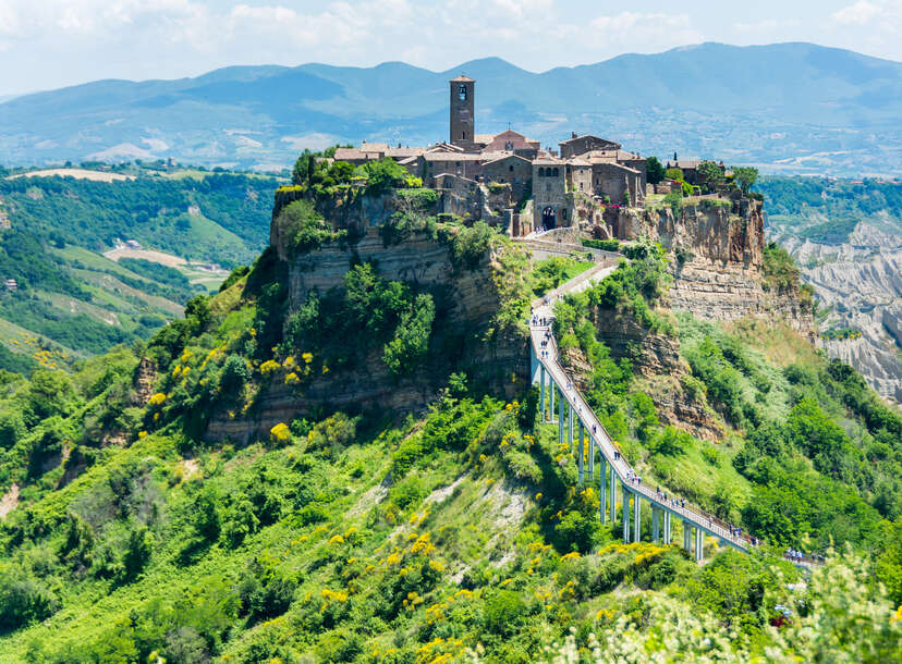 View of the town of Civita di Bagnoregio, Italy