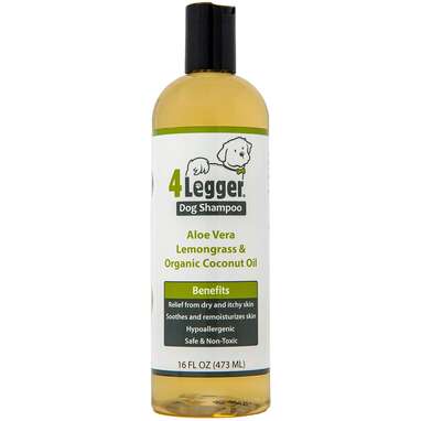 Best natural dog shampoo with organic lemongrass oil: 4Legger USDA Certified Organic Dog Shampoo