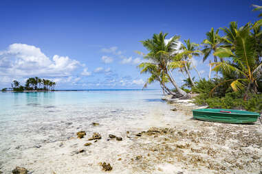 Boat on a sandy beach