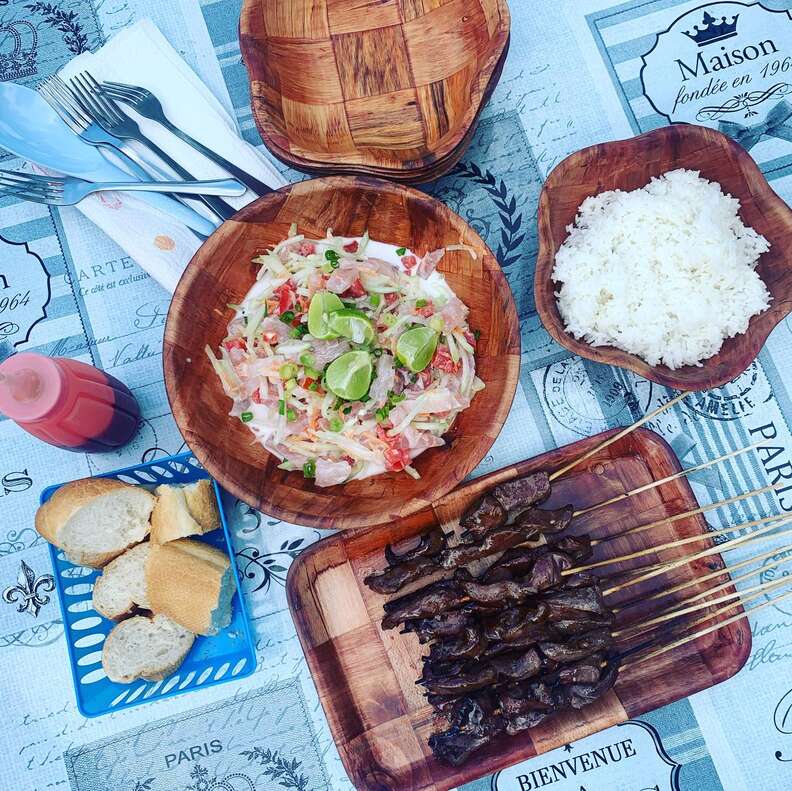Picnic food spread