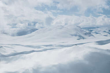 a snowy glacial landscape