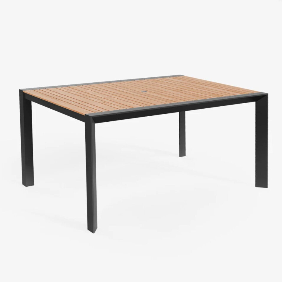 Teak & Aluminum Outdoor Dining Table