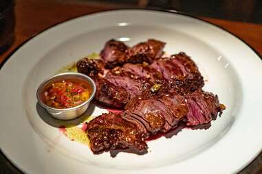 cooked steak on a plate