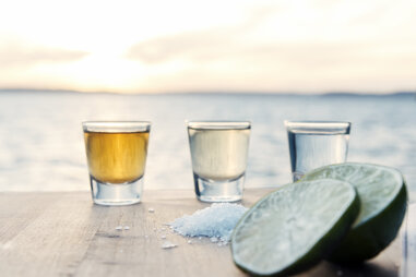 Three types of tequila