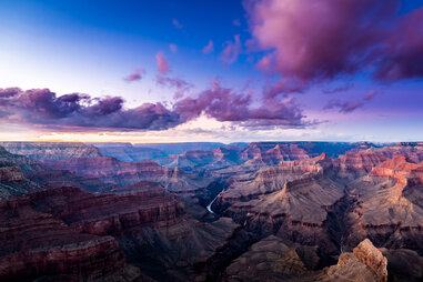 South rim of the Grand Canyon at sunset