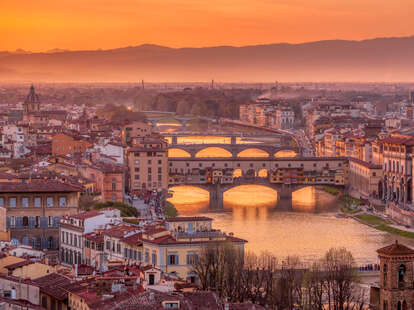 Panoramic view of Florence at sunset